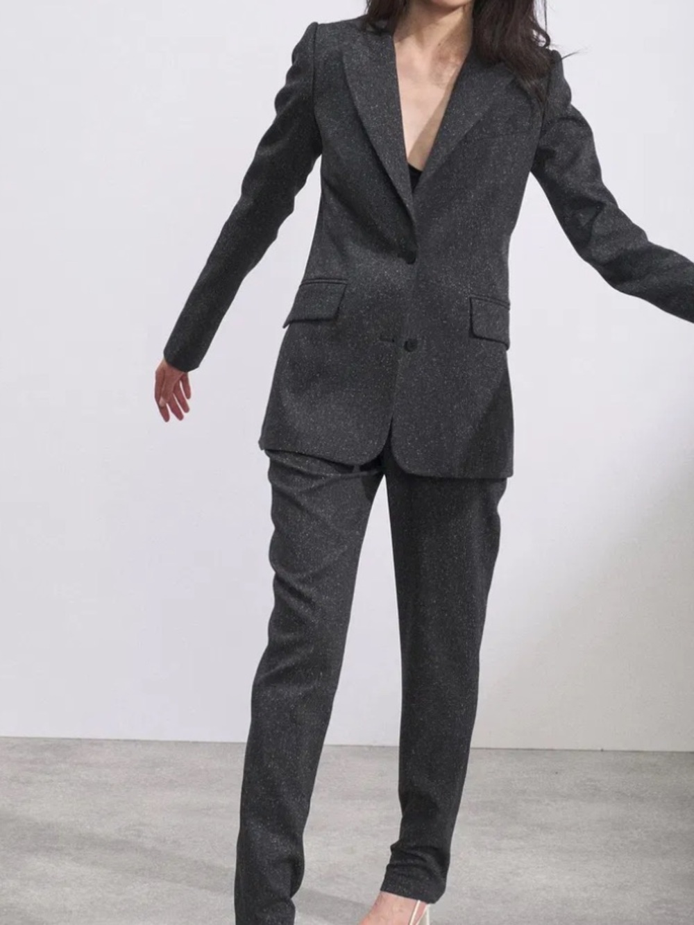 Raey Speckled-Tweed Suit Trousers Wool Silk